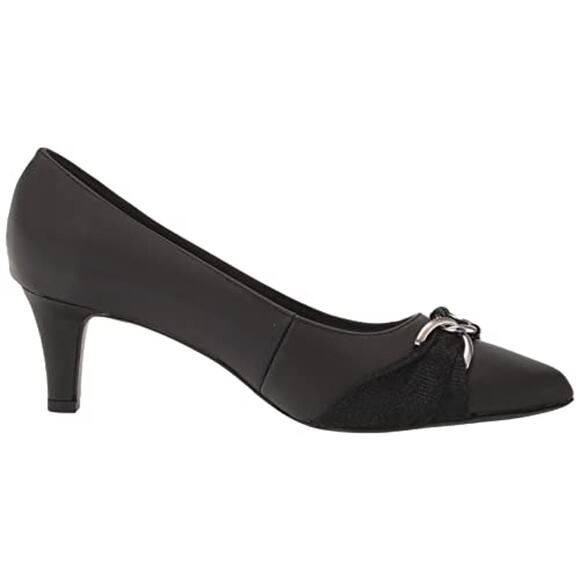 NWT Easy Street Women's Electa Pump, Black Satin, 8.5 Wide - Picture 2 of 7